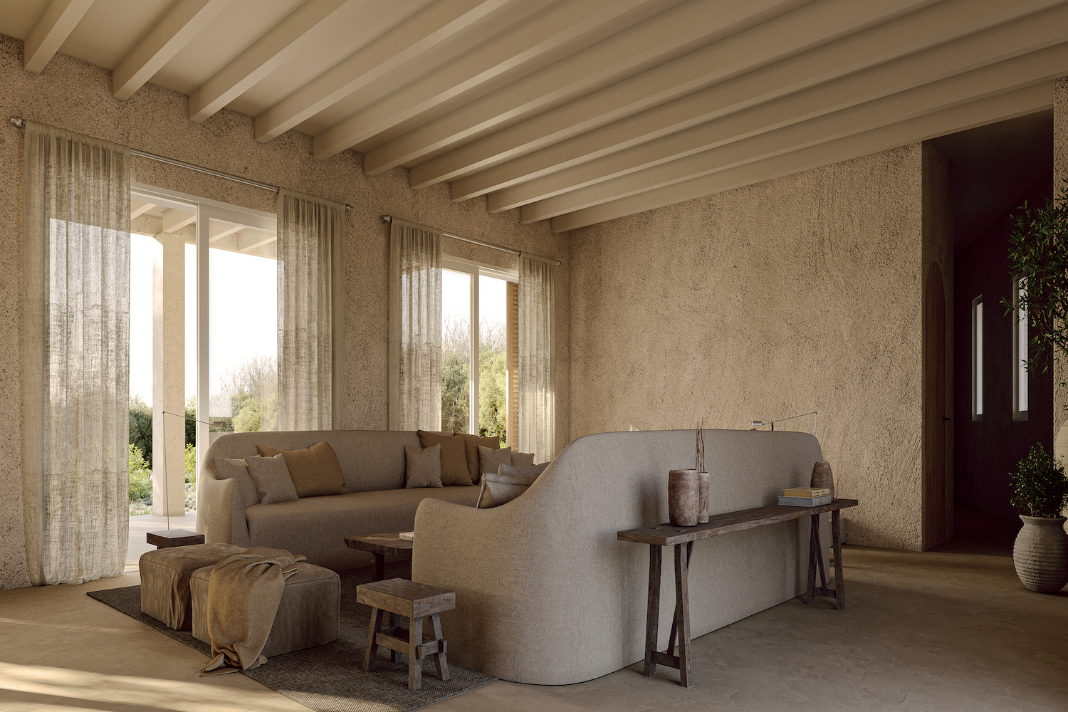 Salón con chimenea
