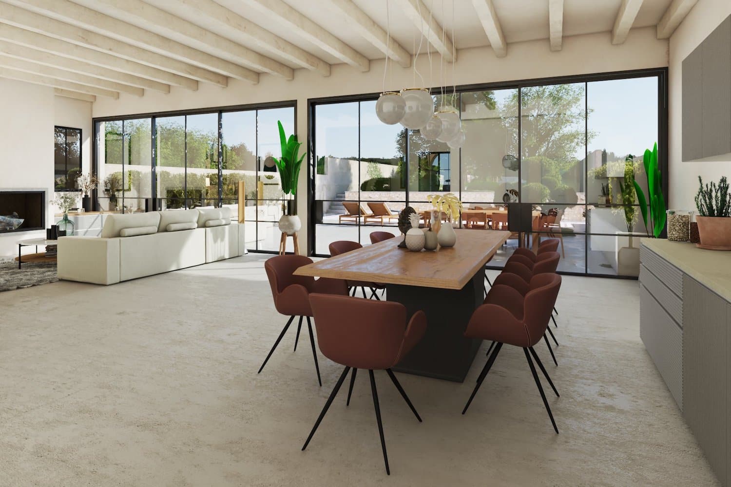 Salón-comedor abierto