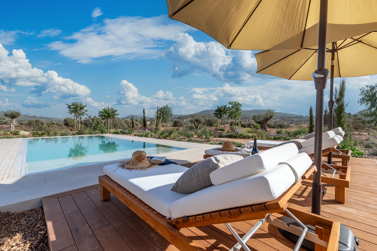 Piscina con solariúm