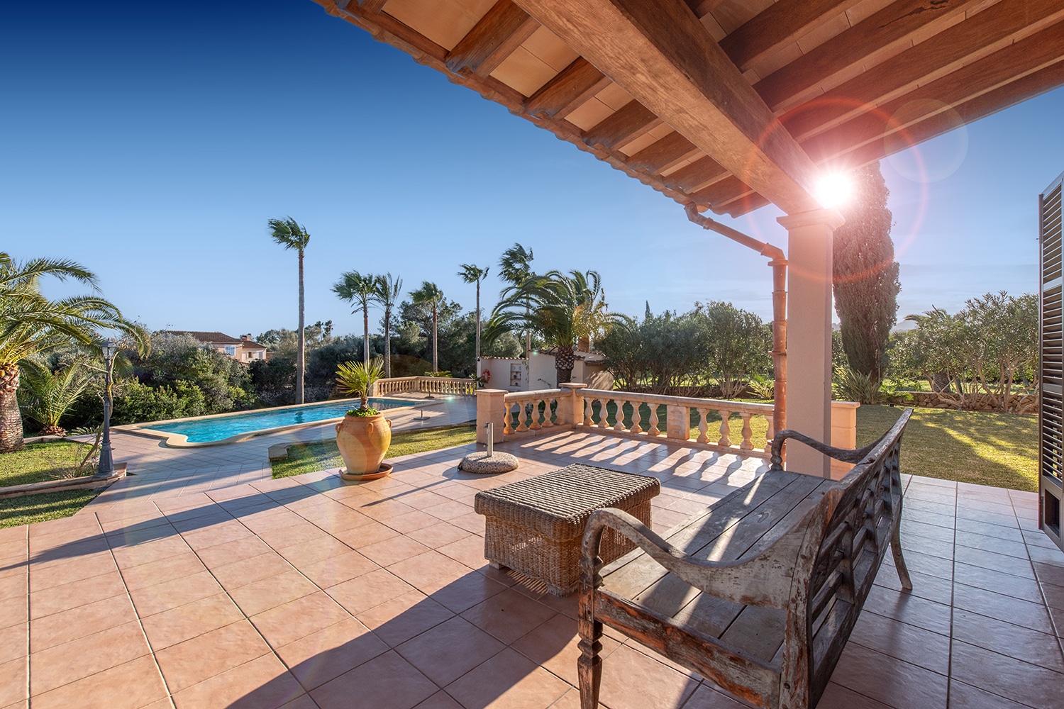 Terraza con vistas al jardín