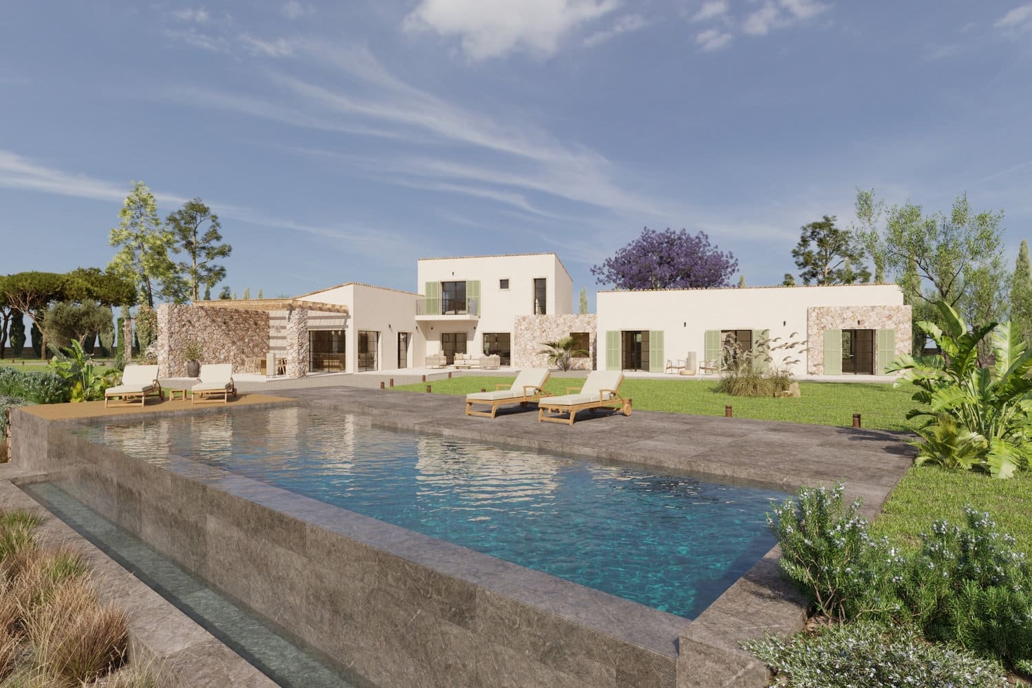 Finca exclusiva de obra nueva con piscina y privacidad absoluta en Manacor