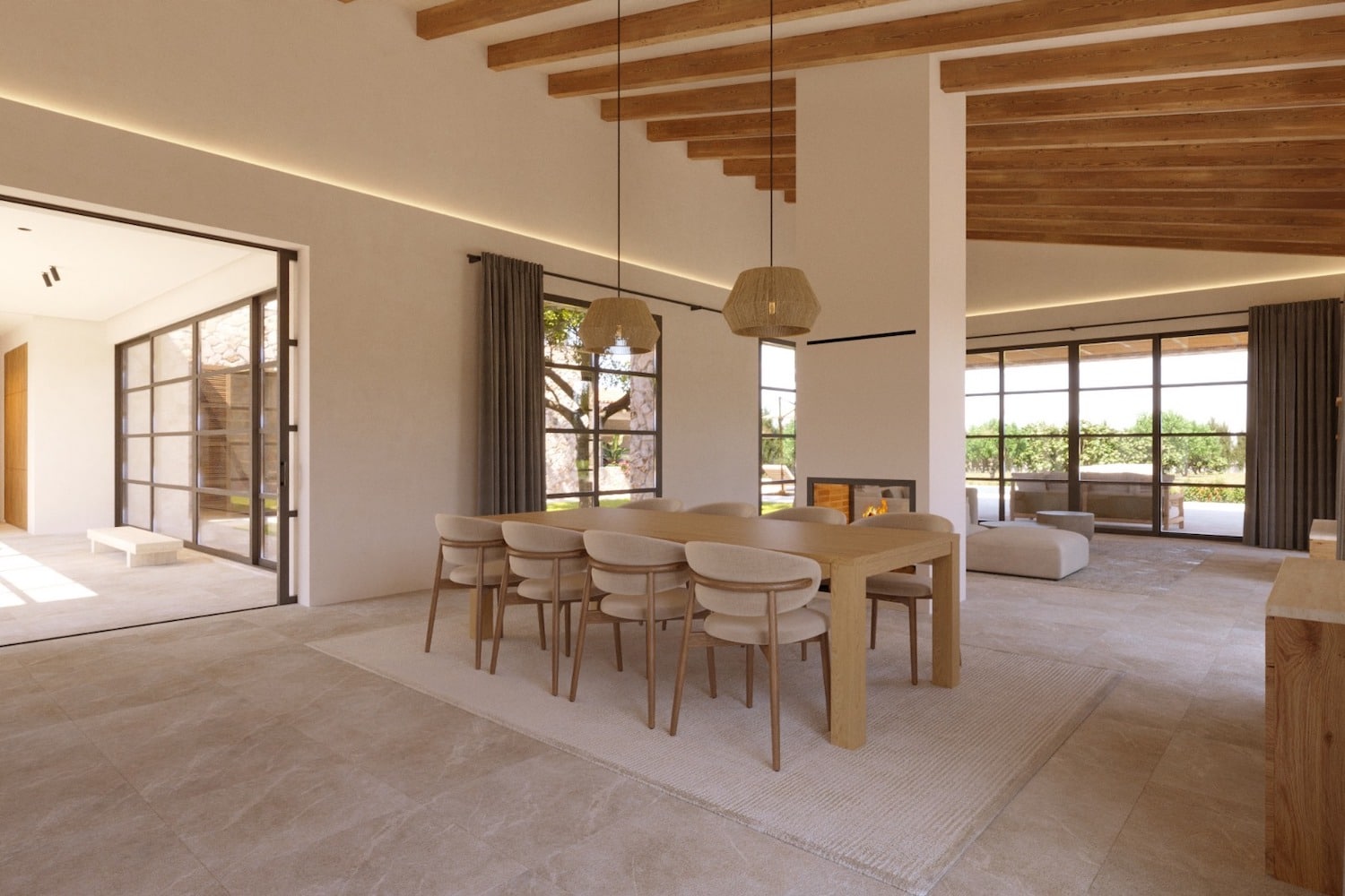 Salón-comedor abierto