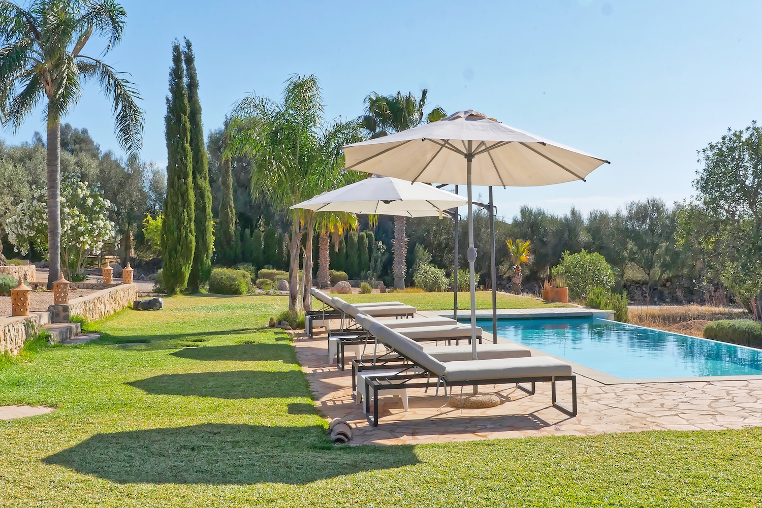 Piscina con solariúm