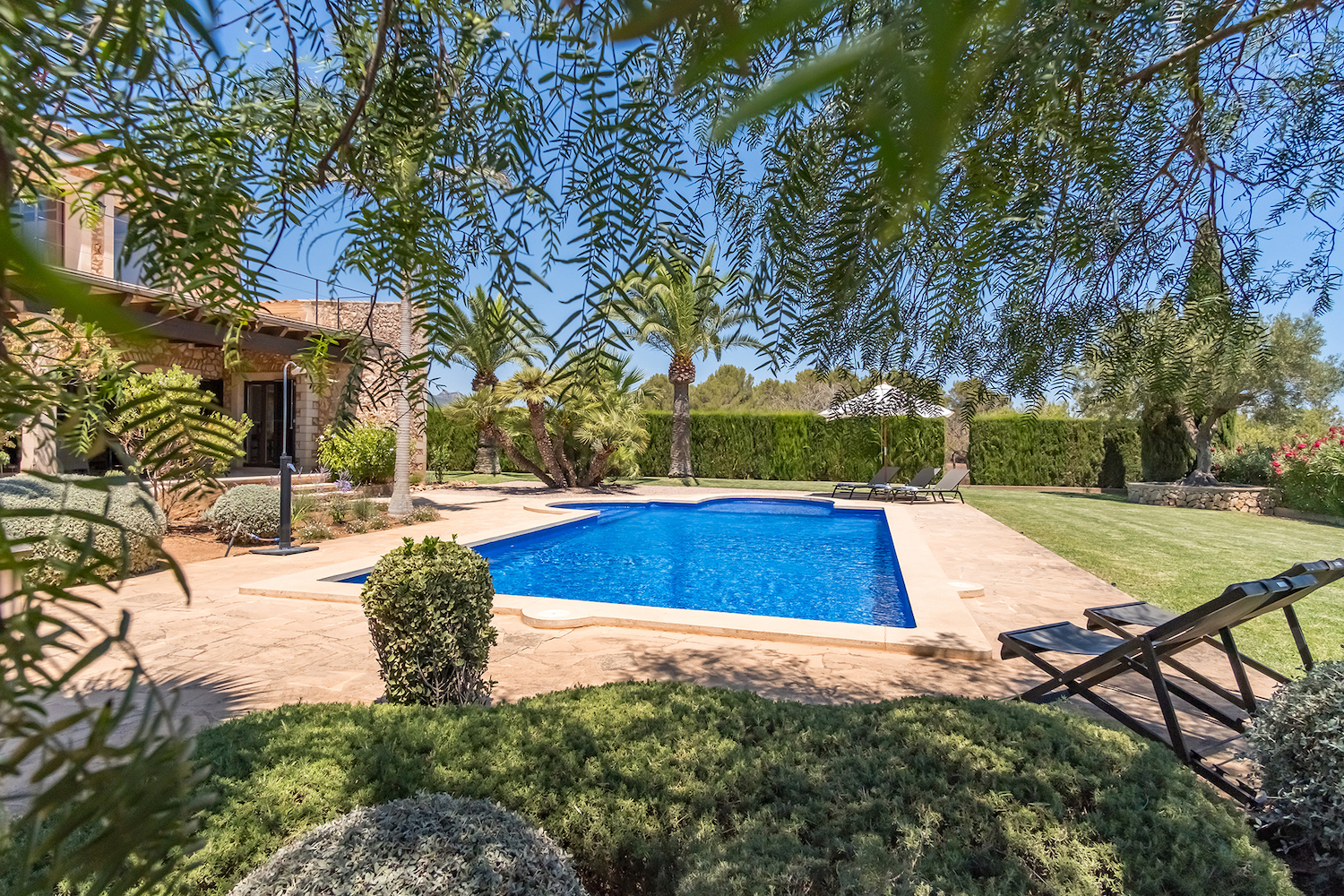 Piscina con solarium
