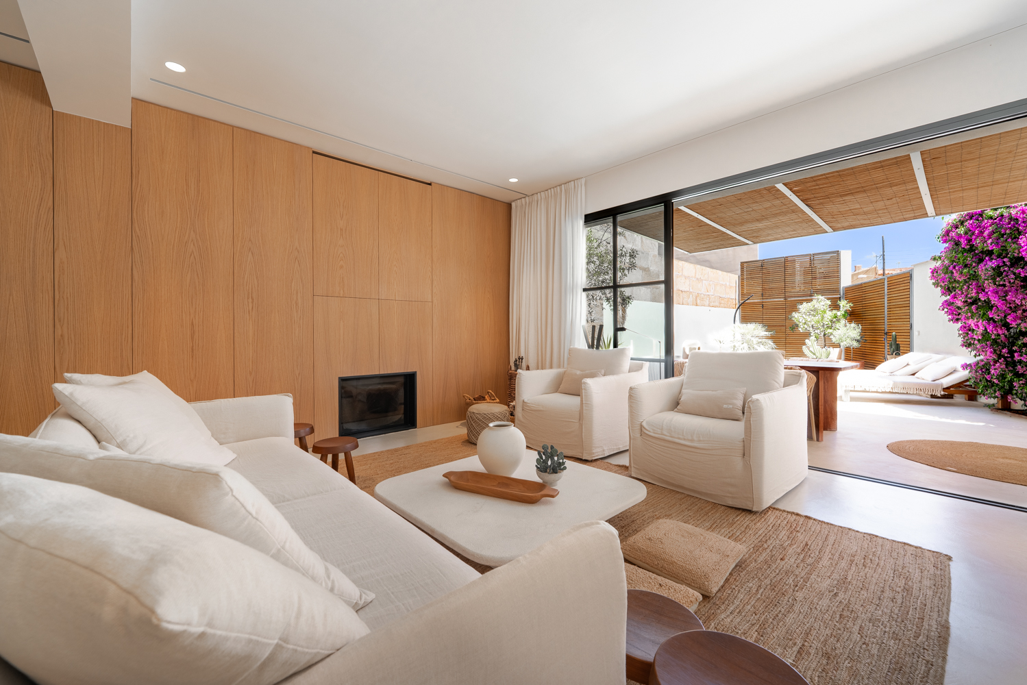 Sala de estar con chimenea 